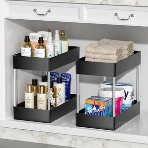 Under Sink Organizers and Storage, 2-Tier Bathroom Kitchen Cabinet