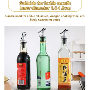 3Pcs Oil Bottle Stopper Cap Dispenser Sprayer Lock Wine Pourer Sauce Nozzle Liquor Leak-Proof Plug Bottle Stopper Kitchen Tool